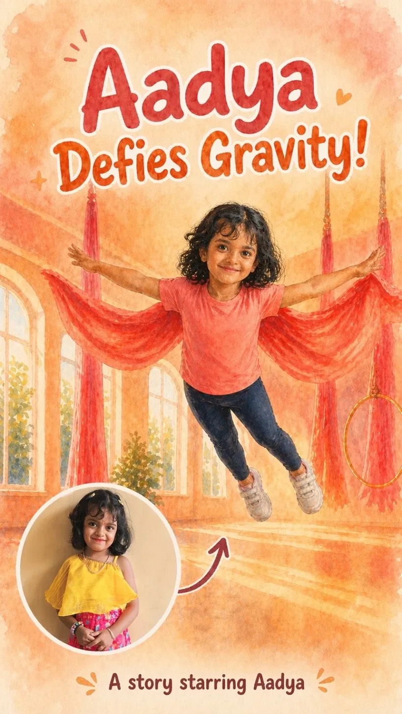 Aadya Defies Gravity! personalised storybook cover