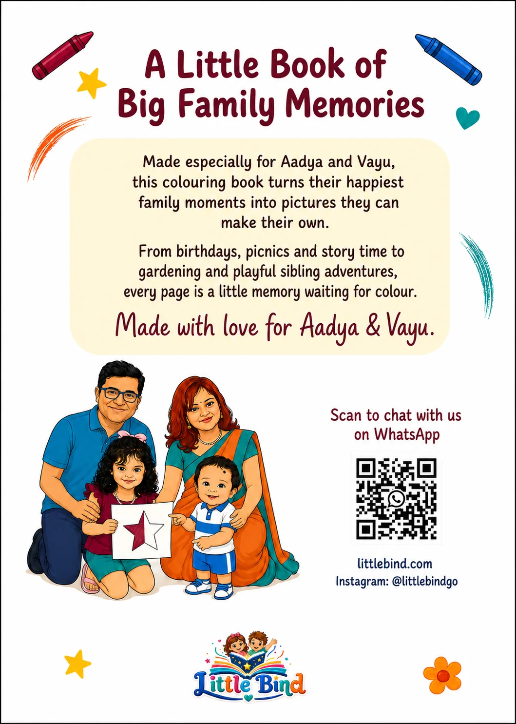 Personalised My Family Colouring Book back cover