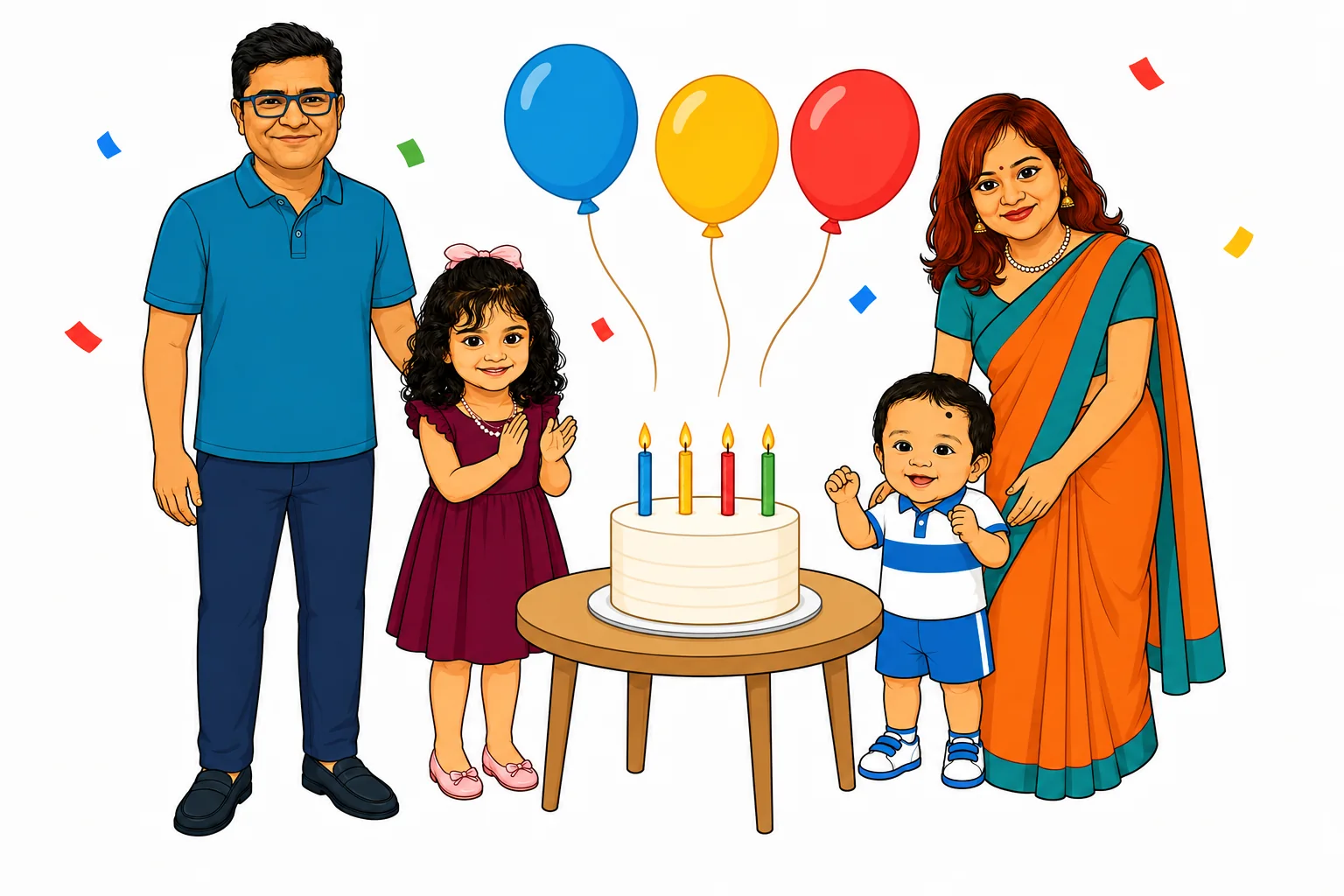 Personalised family birthday colour reference