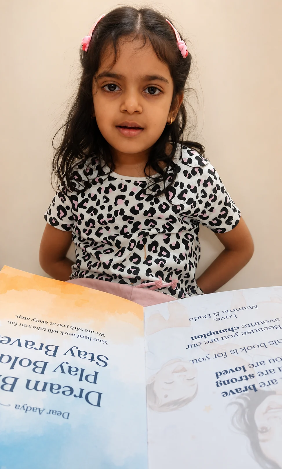Aadya personalised Little Bind book dedication page