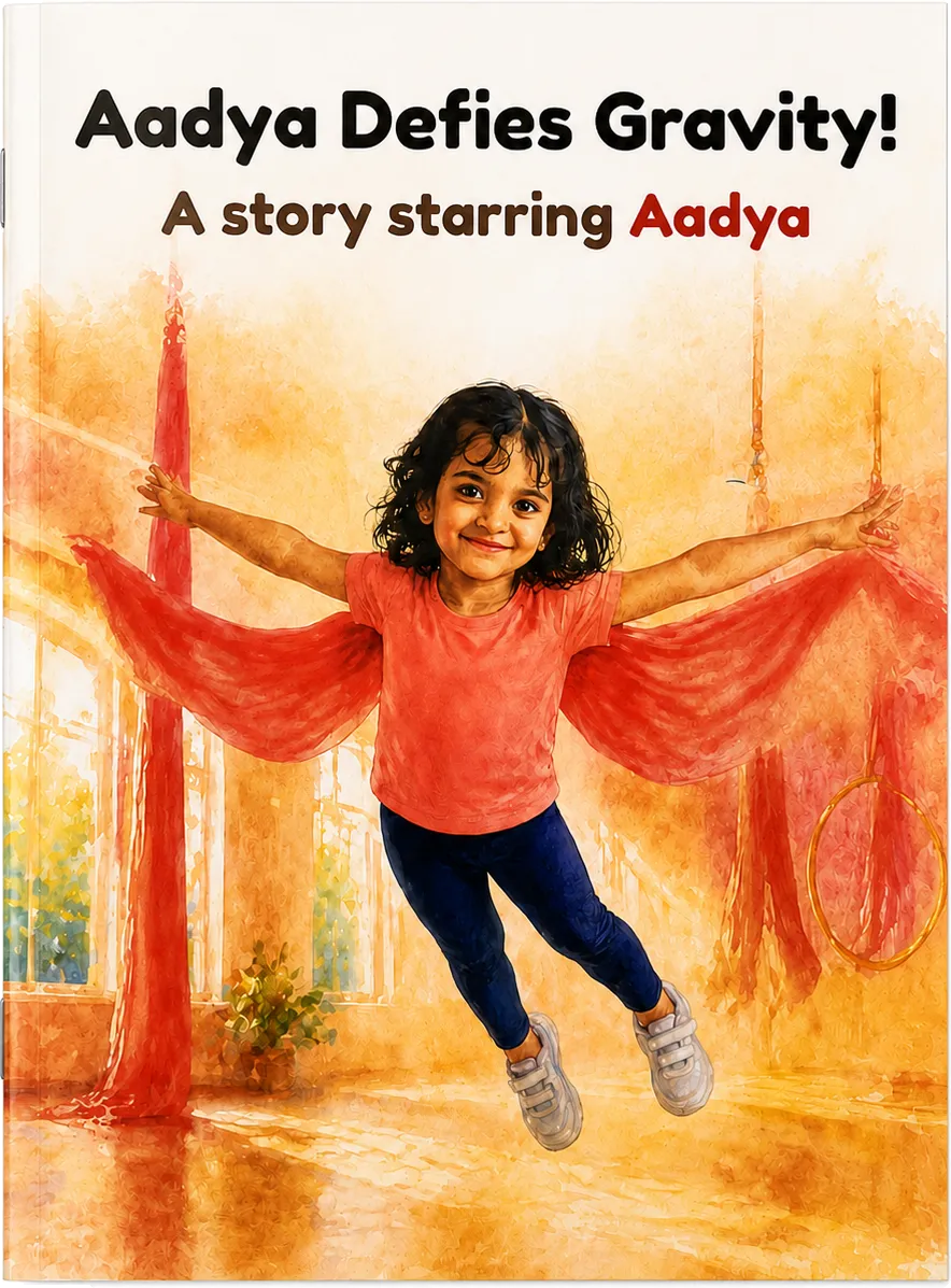 Aadya Defies Gravity personalised stapled book cover